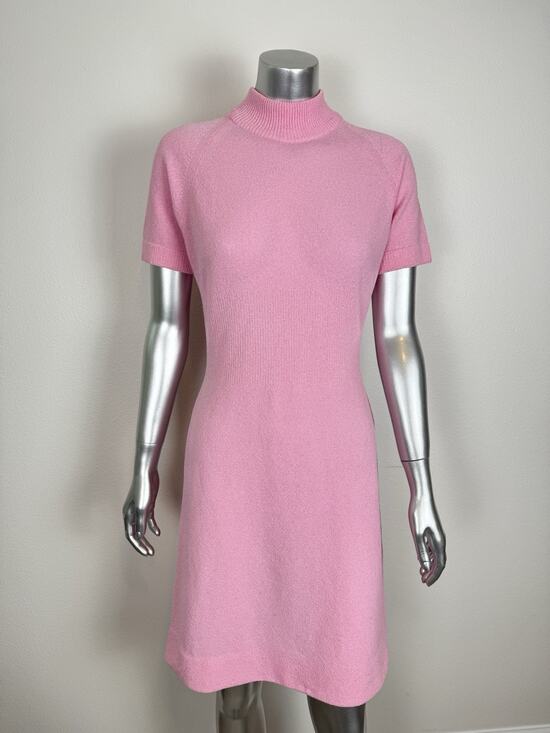 talbott Dresses & Skirts - Vintage Talbott Tavler Dress Pink Stretch Knit Mock Neck Retro 70s 10